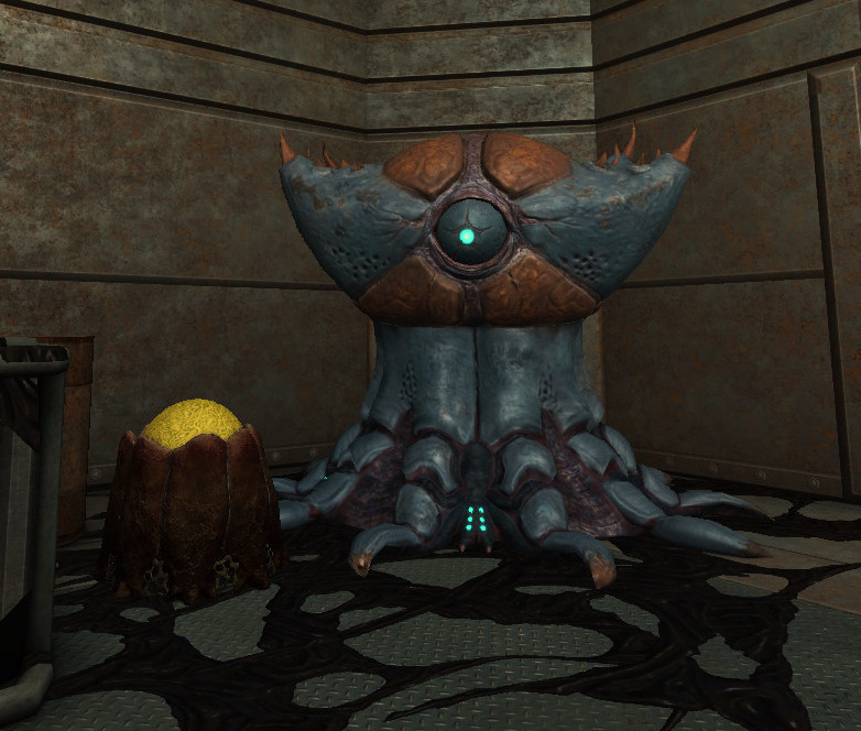 A tall Overmind and a Egg